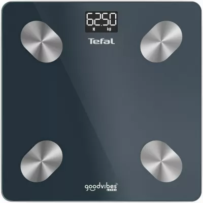 Ваги Tefal підлогові Smart, 180кг, Bluetooth, AAAx3 в комплекті, скло, чорний (BM9620S1)