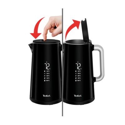 Електрочайник Tefal DIGITAL, 1.7л, LED дисплей, з подвійними стінками, глянець, чорний (KO851830)