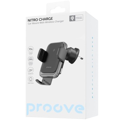 Автомобільний тримач з Бездротовим ЗП Proove Nitro Charge 15W (WHNC15002005) matte black