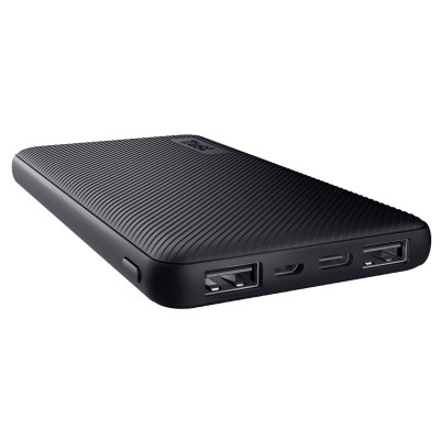Акумулятор портативний літій-іонний power bank Trust Primo ECO, 10000мА·год, 2хUSB-A/USB-C, 15W, чорний