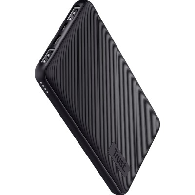 Акумулятор портативний літій-іонний power bank Trust Primo ECO, 10000мА·год, 2хUSB-A/USB-C, 15W, чорний
