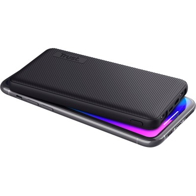 Акумулятор портативний літій-іонний power bank Trust Primo ECO, 10000мА·год, 2хUSB-A/USB-C, 15W, чорний