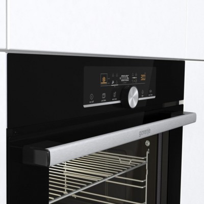 Духова шафа Gorenje духова електрична, 77л, A+, дисплей, піроліз, чорний (BPSX6747A05BG)