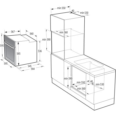 Духова шафа Gorenje духова електрична, 77л, A+, дисплей, піроліз, чорний (BPSX6747A05BG)