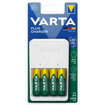 Зарядний пристрій Varta Plug Charger 4хNI MH AA2600 мА•год
