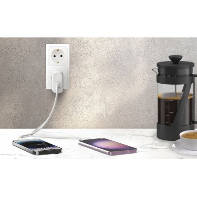 Зарядний пристрій мережевий Belkin 60Вт 2хUSB-С PD PPS, білий (WCB010VFWH)