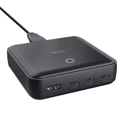 Зарядний пристрій мережевий Trust Maxo 100Вт, 3xUSB-C/USB-A ,PD, чорний