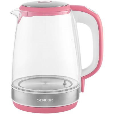 Електрочайник Sencor 2л, Strix, скло, 5 темп.реж, малиновий (SWK2194RD)