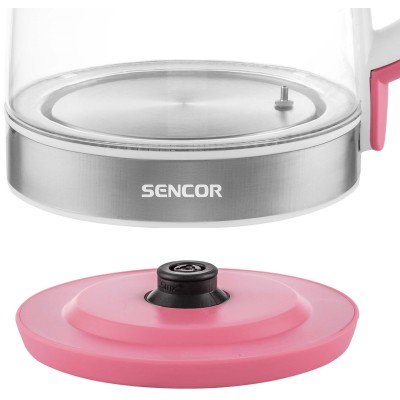 Електрочайник Sencor 2л, Strix, скло, 5 темп.реж, малиновий (SWK2194RD)