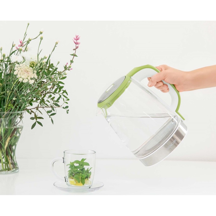 Електрочайник Sencor 2л, Strix, скло, 5 темп.реж, салатовий (SWK2197GG) Електрочайник Sencor 2л, Strix, скло, 5 темп.реж, салатовий (SWK2197GG)