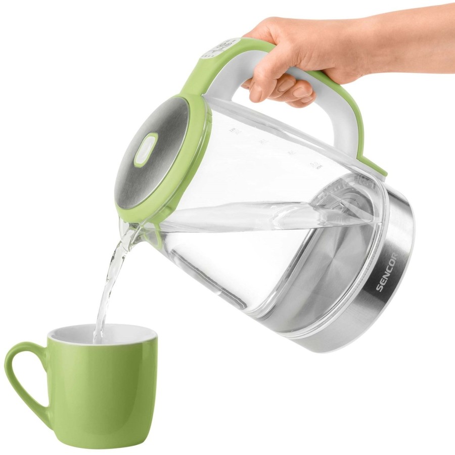 Електрочайник Sencor 2л, Strix, скло, 5 темп.реж, салатовий (SWK2197GG) Електрочайник Sencor 2л, Strix, скло, 5 темп.реж, салатовий (SWK2197GG)