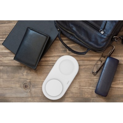 Зарядний пристрій бездротовий Belkin 2в1 15Вт Pad Qi2, білий (WIZ021VFWH)