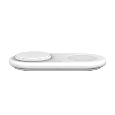 Зарядний пристрій бездротовий Belkin 2в1 15Вт Pad Qi2, білий (WIZ021VFWH)