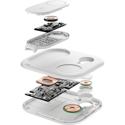 Зарядний пристрій бездротовий Belkin 3в1 Magnetic Foldable iPhone/Watch/AirPods, Qi2 15Вт, білий (WIZ029VFWH)