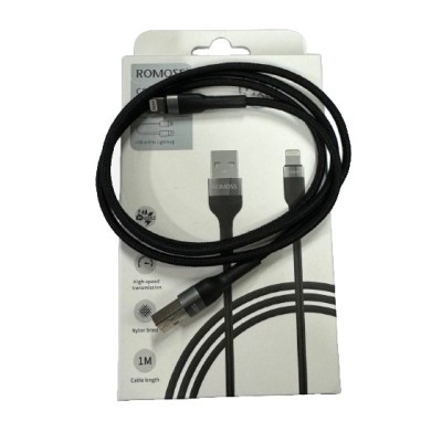Кабель Romoss CB12B USB-Ligh 2.4A 1m (CB12B-621-234H) чорний