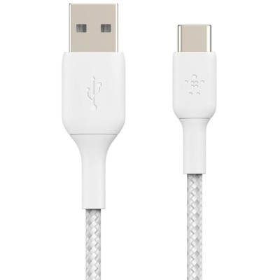 Кабель USB-A > USB-C заряджання/синхронізації Belkin 2м, 15Вт, Type-C, плетений, білий (CAB002BT2MWH) Кабель USB-A > USB-C заряджання/синхронізації Belkin 2м, 15Вт, Type-C, плетений, білий (CAB002BT2MWH)