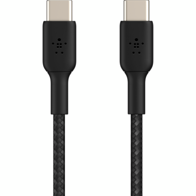 Кабель USB-C > USB-C заряджання/синхронізації Belkin 1м, 60Вт, Type-C, плетений, чорний (CAB004BT1MBK)