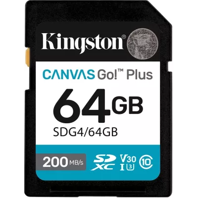 Карта пам'яті Kingston SD 64GB C10 UHS-I U3 V30 R200MB/s