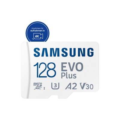 Карта пам'яті Samsung microSD 128GB C10 UHS-I R130MB/s Evo Plus + SD