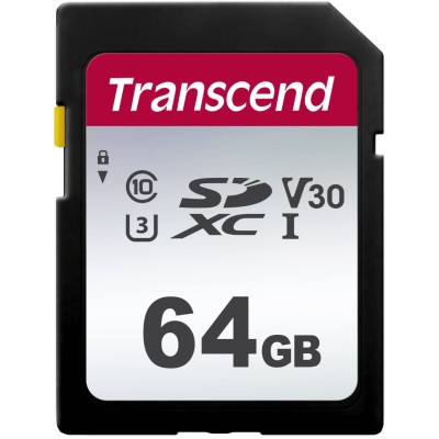 Карта пам'яті Transcend SD 64GB C10 UHS-I R100/W20MB/s (TS64GSDC300S)