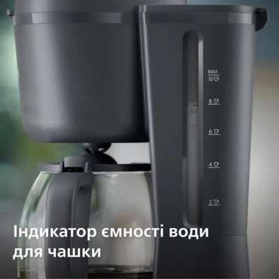 Кавоварка Philips крапельна Essentials Collection, 1.38л, мелена, підтримка температури, темно-сірий (HD7430/90)