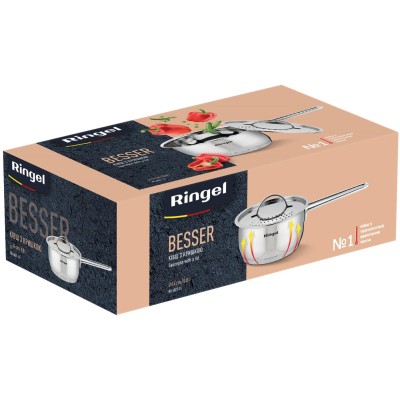 Ківш RINGEL Besser 14 см (0.8л) з кришкою нерж (RG-4021-14) Ківш RINGEL Besser 14 см (0.8л) з кришкою нерж (RG-4021-14)