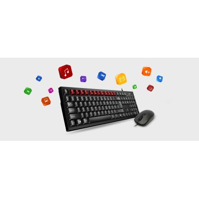Комплект клавіатура та миша Genius KM-100SE, AI, EN/UKR, чорний