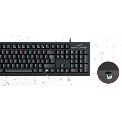 Комплект клавіатура та миша Genius KM-100SE, AI, EN/UKR, чорний