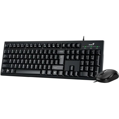Комплект клавіатура та миша Genius KM-100SE, AI, EN/UKR, чорний
