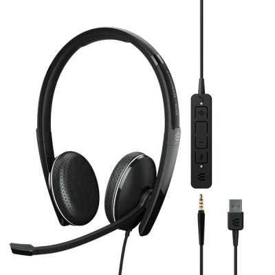 Гарнітура комп'ютерна стерео On-Ear EPOS ADAPT 165T USB II, 3.5мм/USB, односпрямований, сертифікат Microsoft Teams, 1.8м, Чорний