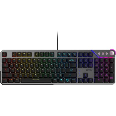 Клавіатура механічна MSI STRIKE 600 SILENT UA 104key, Kailh Midnight Pro Silent Tactile, USB-A, EN/UKR/RU, RGB, cрібний (S11-04U