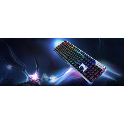 Клавіатура механічна MSI STRIKE 600 SILENT UA 104key, Kailh Midnight Pro Silent Tactile, USB-A, EN/UKR/RU, RGB, cрібний (S11-04U