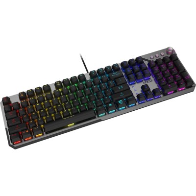 Клавіатура механічна MSI STRIKE 600 SILENT UA 104key, Kailh Midnight Pro Silent Tactile, USB-A, EN/UKR/RU, RGB, cрібний (S11-04U