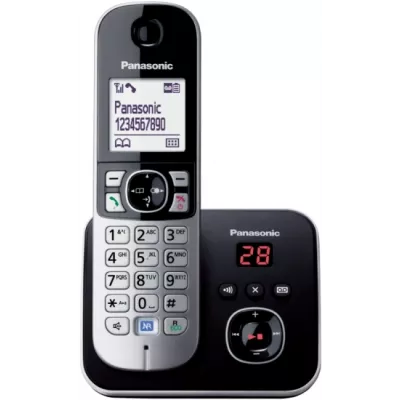 Радіотелефон DECT Panasonic KX-TG6821UAB, чорний
