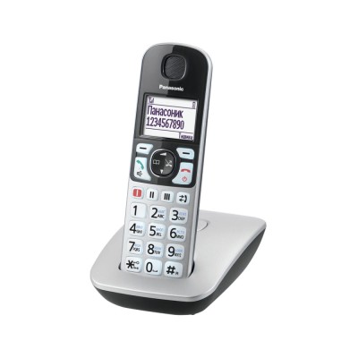 Радіотелефон DECT Panasonic KX-TGE510RUS, чорно-сріблястий Радіотелефон DECT Panasonic KX-TGE510RUS, чорно-сріблястий