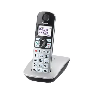 Радіотелефон DECT Panasonic KX-TGE510RUS, чорно-сріблястий
