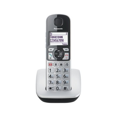 Радіотелефон DECT Panasonic KX-TGE510RUS, чорно-сріблястий Радіотелефон DECT Panasonic KX-TGE510RUS, чорно-сріблястий