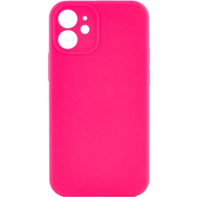 Чехол Silicone Case Full Camera Protective (AA) NO LOGO для Apple iPhone 12 (6.1") Розовый / Barbie pink