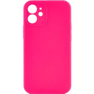 Чехол Silicone Case Full Camera Protective (AA) NO LOGO для Apple iPhone 12 (6.1") Розовый / Barbie pink