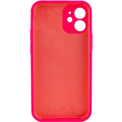 Чехол Silicone Case Full Camera Protective (AA) NO LOGO для Apple iPhone 12 (6.1") Розовый / Barbie pink