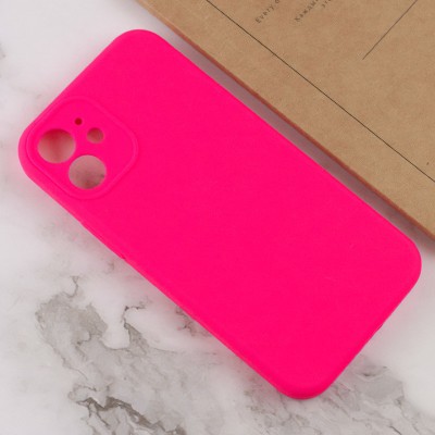 Чехол Silicone Case Full Camera Protective (AA) NO LOGO для Apple iPhone 12 (6.1") Розовый / Barbie pink