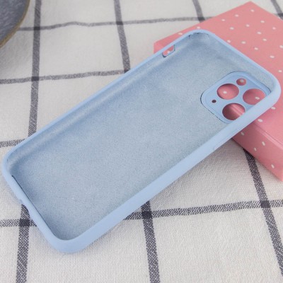 Чехол Silicone Case Full Camera Protective (AA) NO LOGO для Apple iPhone 12 Pro Max (6.7") Голубой / Lilac Blue