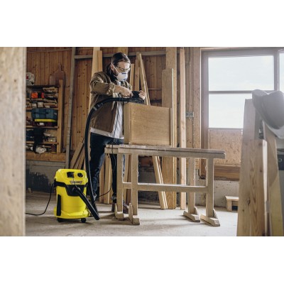 Пилосос професійний Karcher WD 3 P V-17/4/20, 1000Вт, розетка 220В, контейнер 17л, 4.86кг (1.628-170.0)