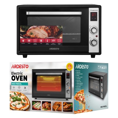 Піч електрична ARDESTO Elegance, 60л, 2000Вт, електр., конвекція, подвійне скло, чорний (MEO-F60CEL)