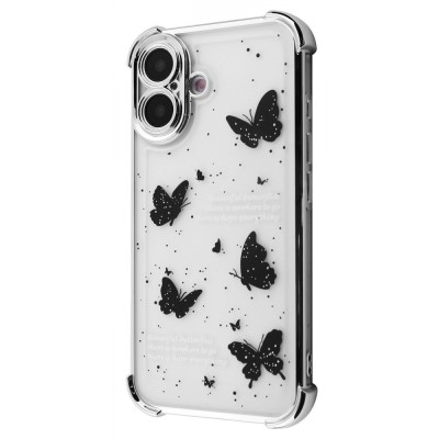 Чохол WAVE Winkie iPhone 16 silver/butterfly
