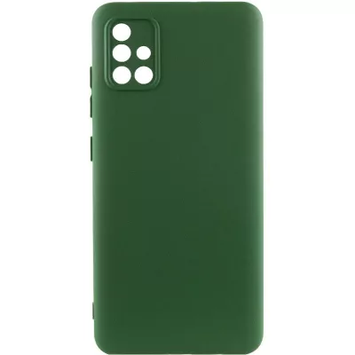 Чохол TPU GETMAN Liquid Silk Full Camera для Samsung Galaxy A51 Зелений / Dark green
