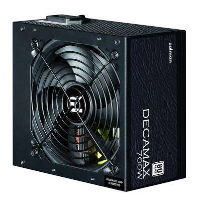 Блок живлення Zalman Decamax (700W) 85%, 80 Plus, 120мм, 1xMB 24pin(20+4), 1xCPU 8(4+4)+4pin, 3xMolex, 6xSATA, 4xPCIe 8pin(6+2) 
