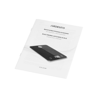Ваги Ardesto кухонні, 5кг, CR2032x2 в комплекті, скло, чорний (SCK-839B) Ваги Ardesto кухонні, 5кг, CR2032x2 в комплекті, скло, чорний (SCK-839B)