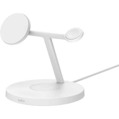 Зарядний пристрій бездротовий Belkin 3в1 Magnetic Pad Qi2 15Вт, білий (WIZ032KQWH)