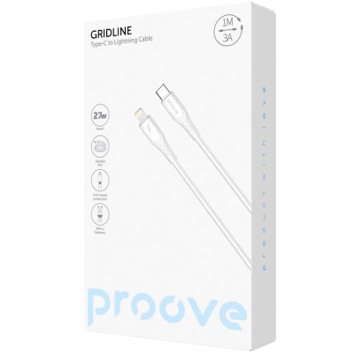 Кабель Proove GridLine Type-C to Lightning 27W (1m) white (CCGL27002102)